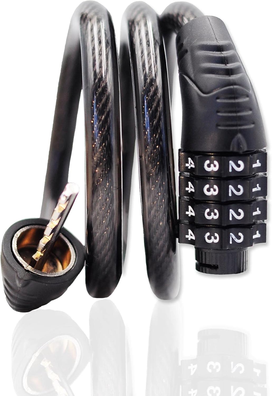 Cable Lock Combination - 4-Digit Resettable Combination Bike Cable Lock,