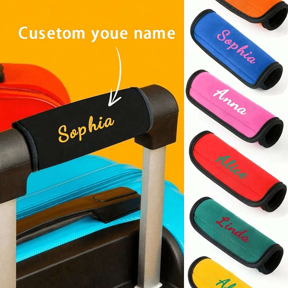 Travel Accessories Name - Custom Name Luggage Handle Cover, Custom