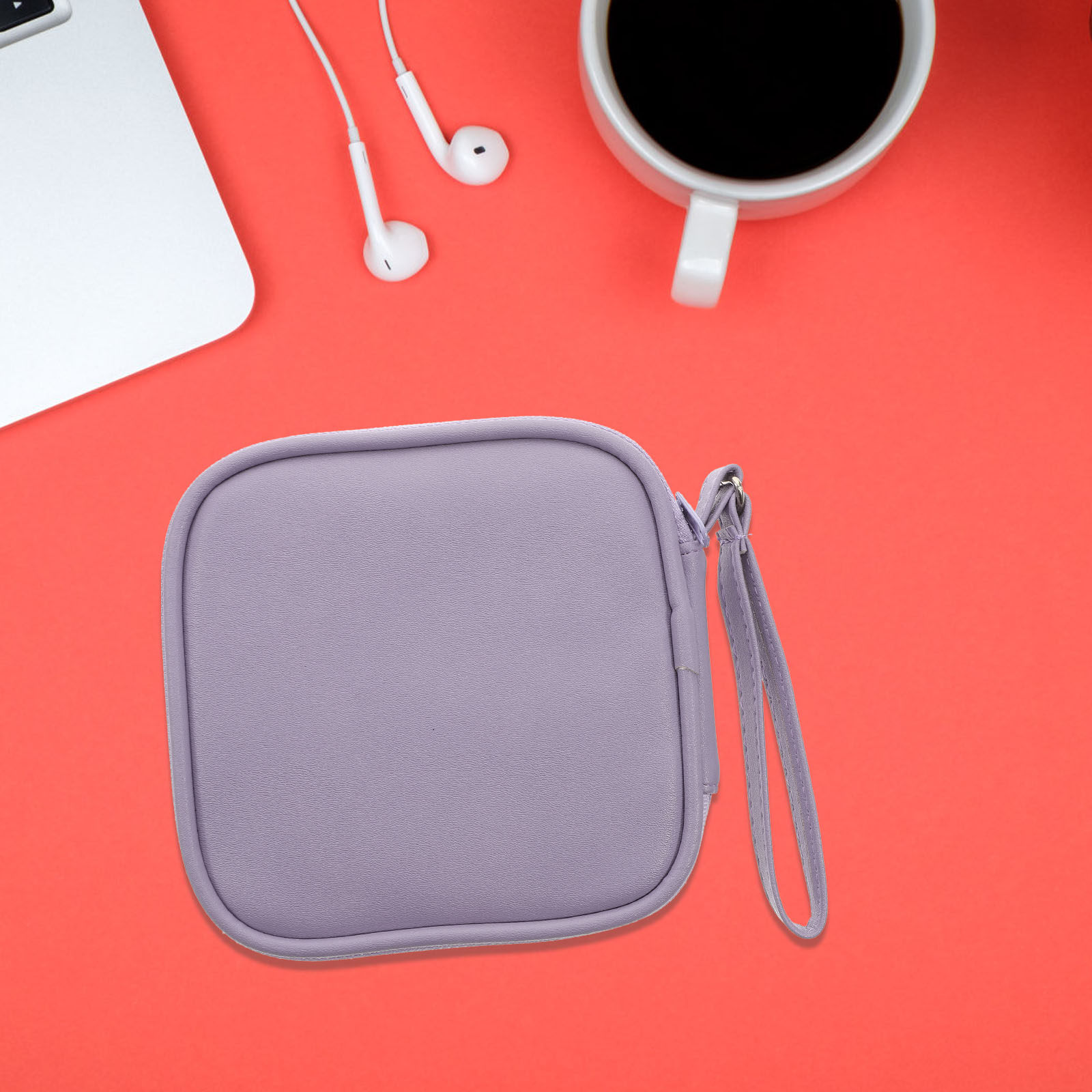 Travel Accessories Pouch - Earphone Organizer Bag PU Material Headphone