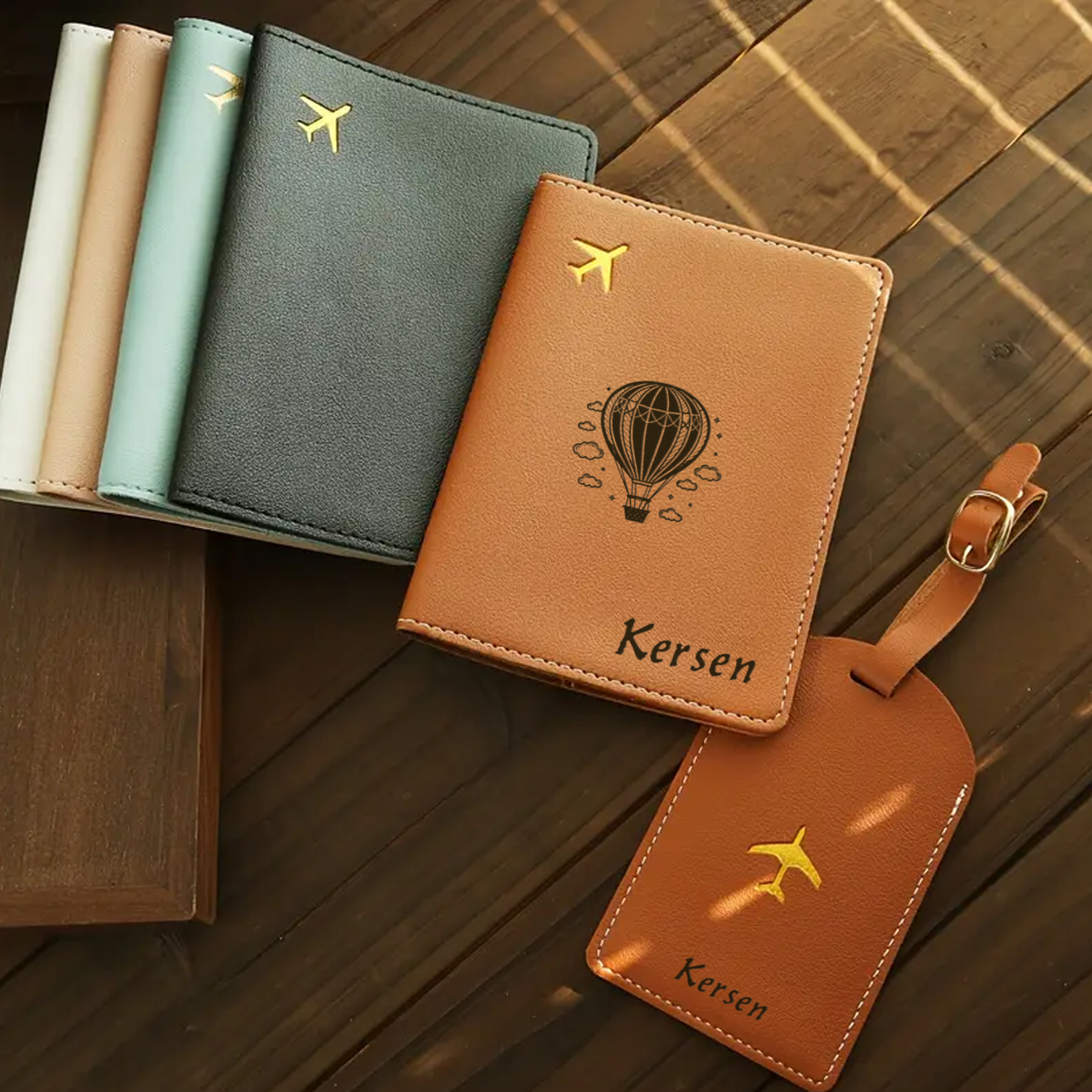 Travel Accessories Name - 2-piece personalized passport holder with customizable