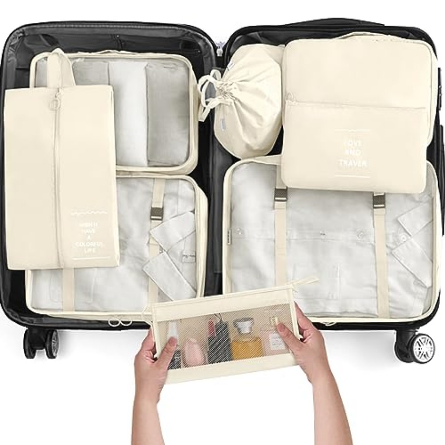 Travel Accessories Bag - 8 Set Packing Cubes for Travel,