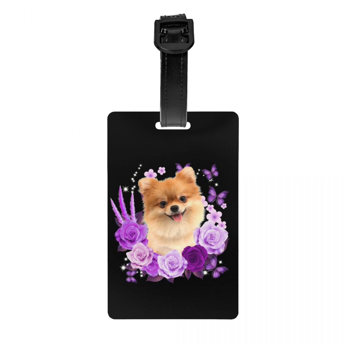 Travel Accessories Name - Pomeranian Dog With Rose Flower Luggage