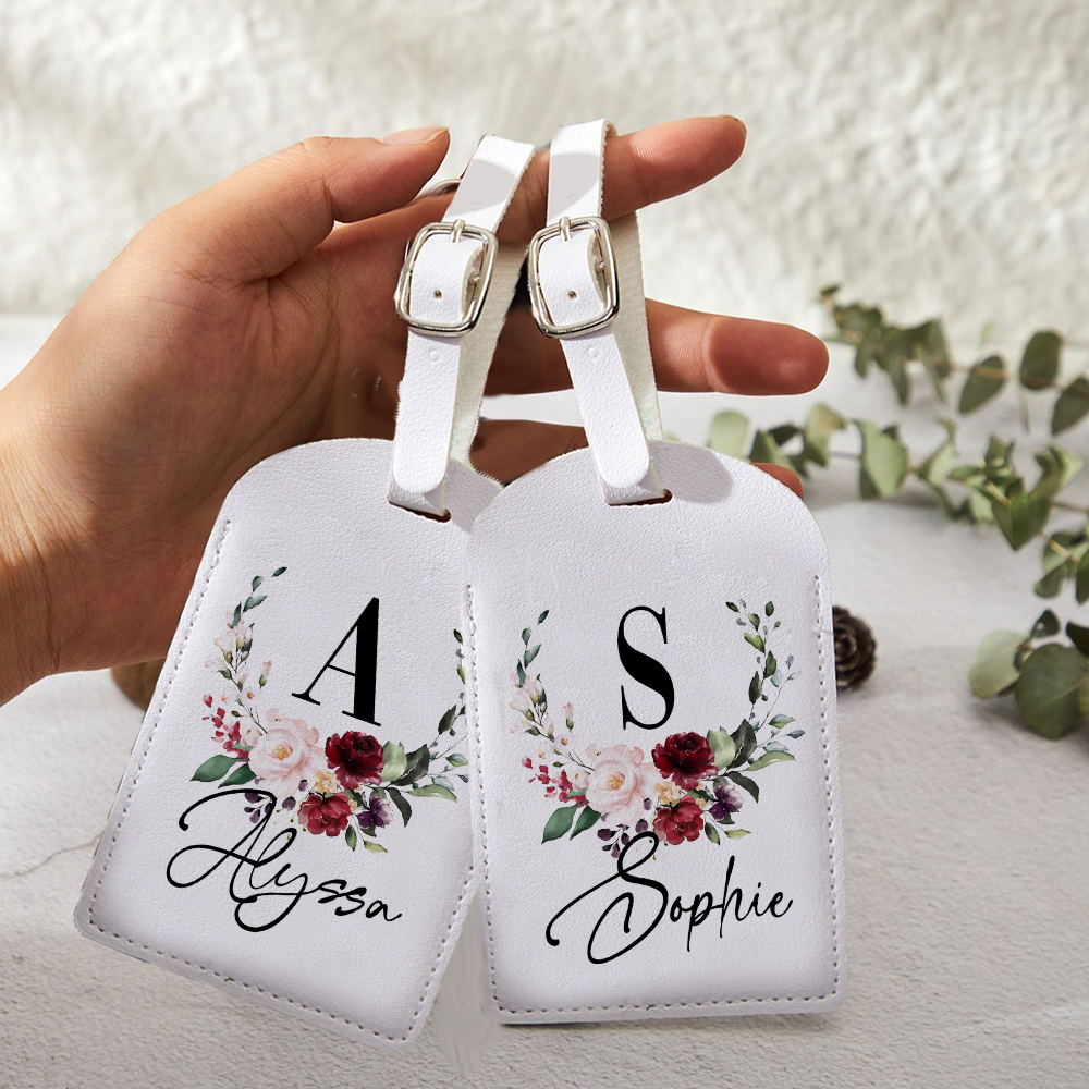 Travel Accessories Name - Personalised Pu Leather Luggage Custom Name