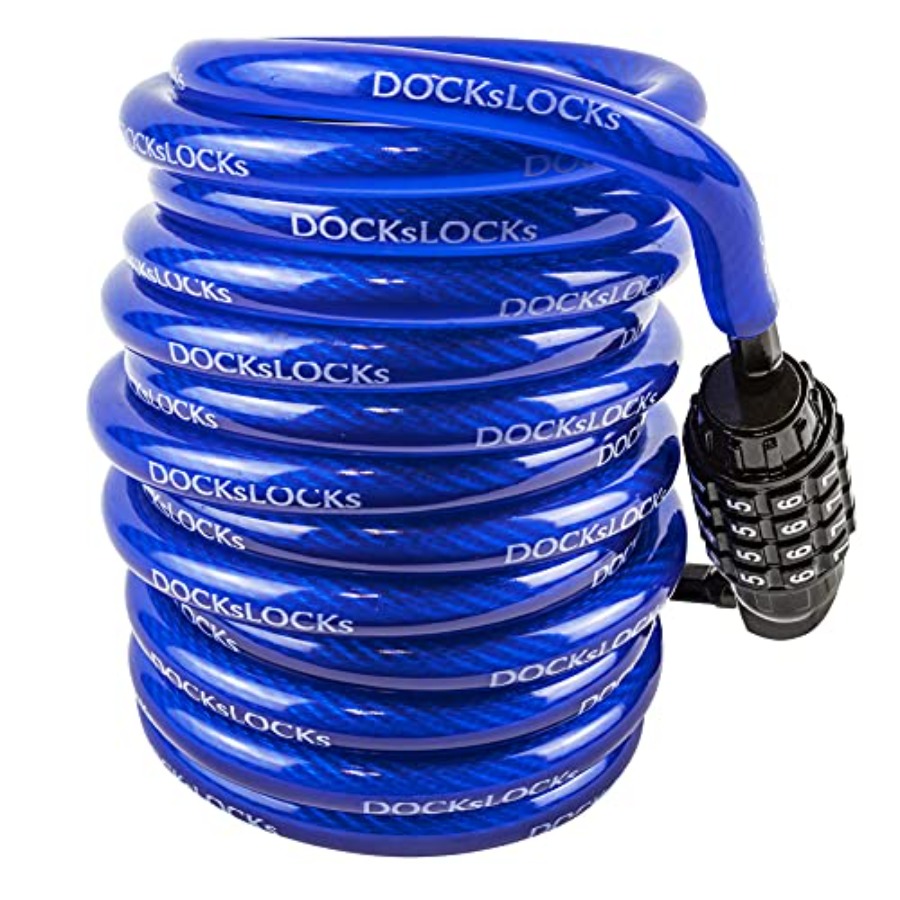Cable Lock Combination - Weatherproof Coiled Security Cable Lock to
