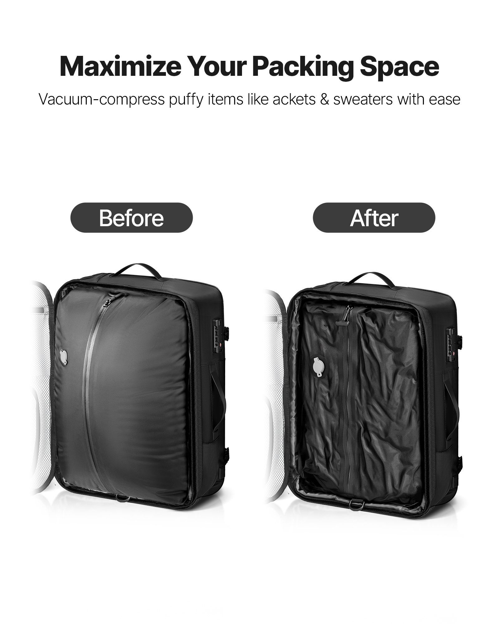 Vacuum Travel Backpack, 65L, E - Travel Lock Tsa Approved avaliação e preço