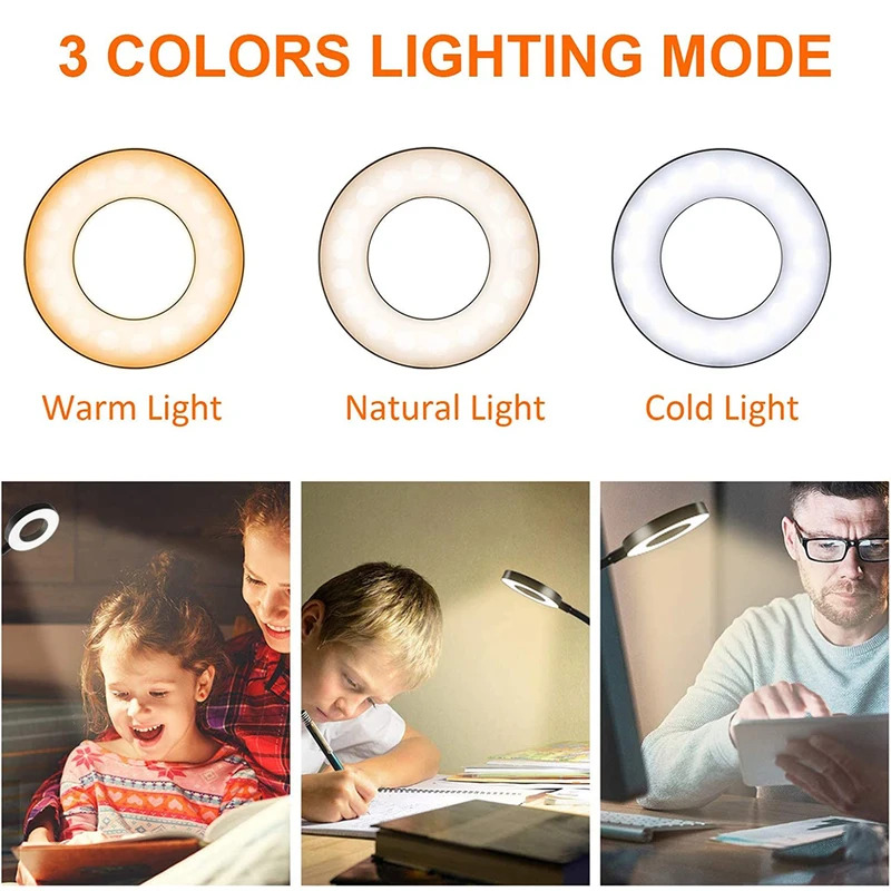 48 LEDs Clip on Desk Lamp 360° - Book Light Flexible avaliação e preço