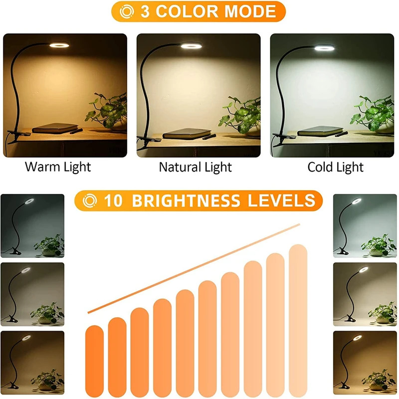 48 LEDs Clip on Desk Lamp 360° - Book Light Flexible avaliação e preço