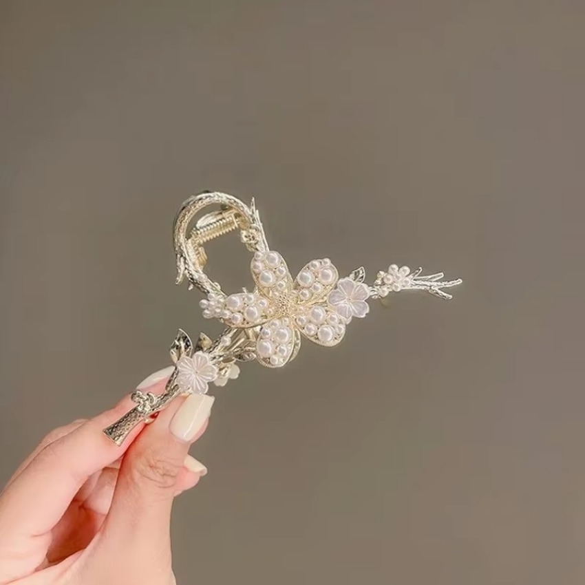 1 Pcs Metal Hair Claw Pearl Ha - Travel Accessories For Girls avaliação e preço