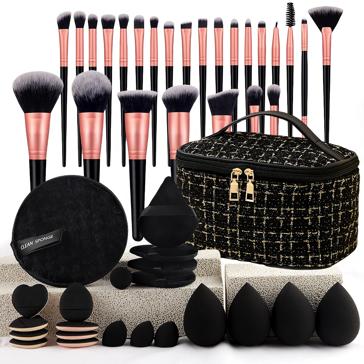 Makeup Brush Set Chic Fragranc - Travel Accessories Bag avaliação e preço