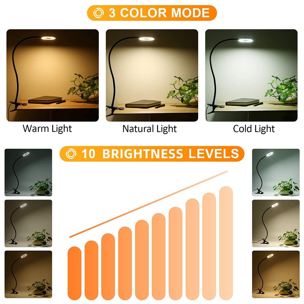 48 LEDs Desk Lamp Clip USB Boo - Book Light Flexible avaliação e preço