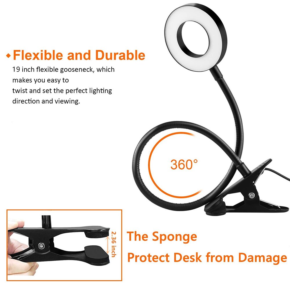 48 LEDs Desk Lamp Clip USB Boo - Book Light Flexible avaliação e preço