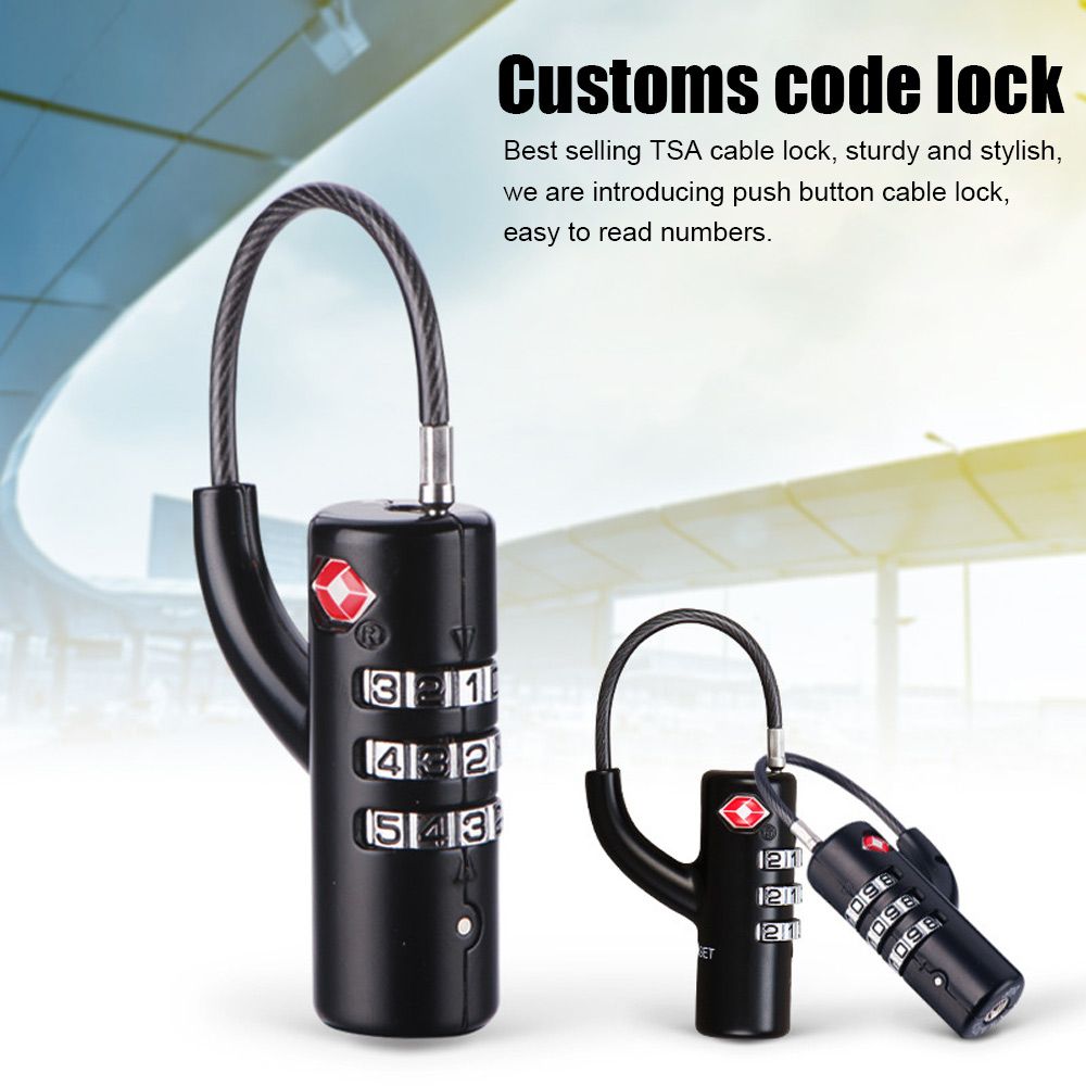 Waterproof Small Padlock Porta - Cable Lock Combination avaliação e preço