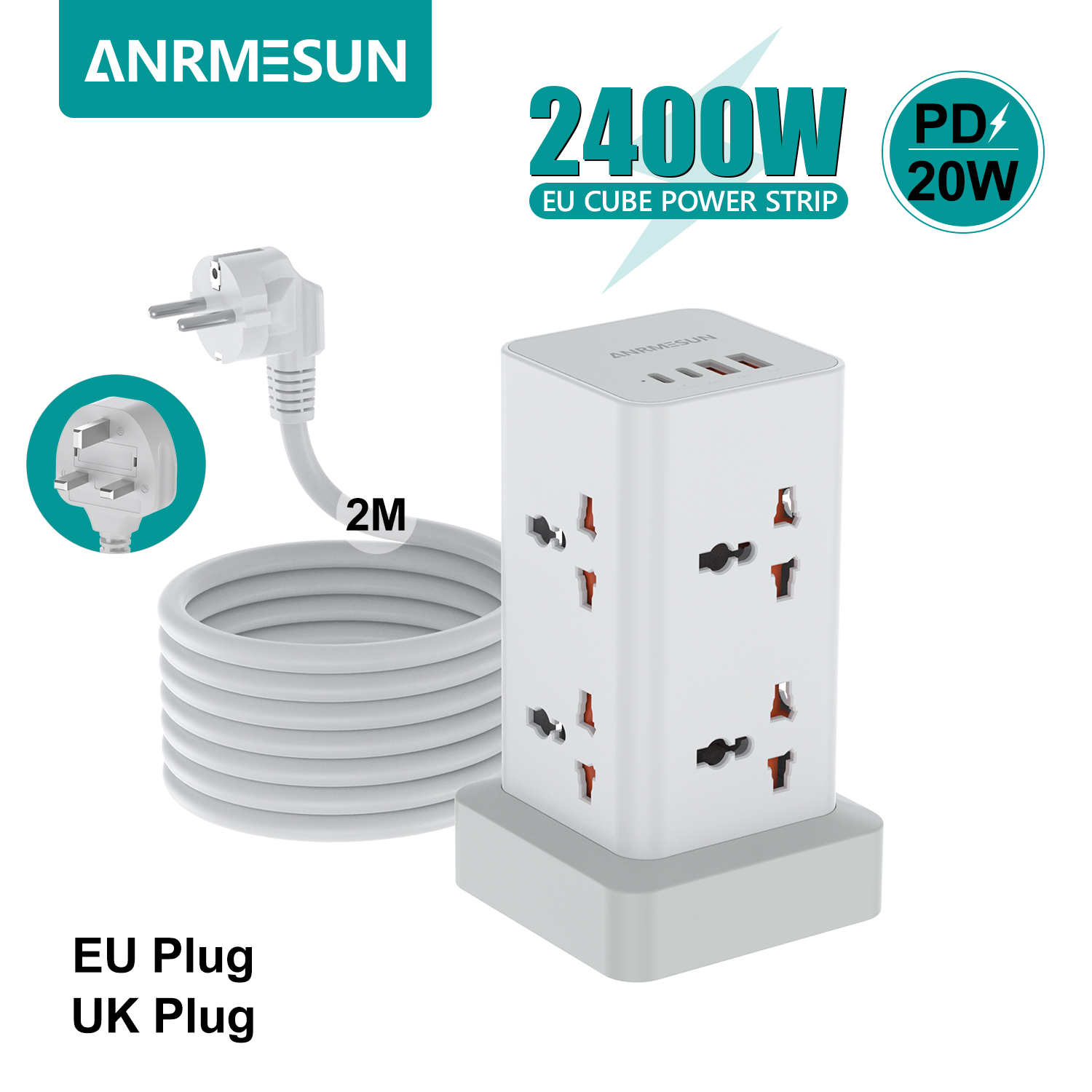 Tower Power Strip Multi Outlet - Cable Lock Combination avaliação e preço