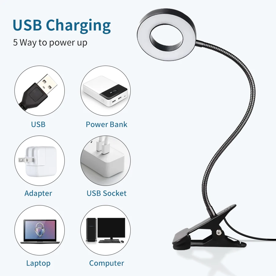 LED Clip On Reading Desk Lamp  - Book Light Flexible avaliação e preço