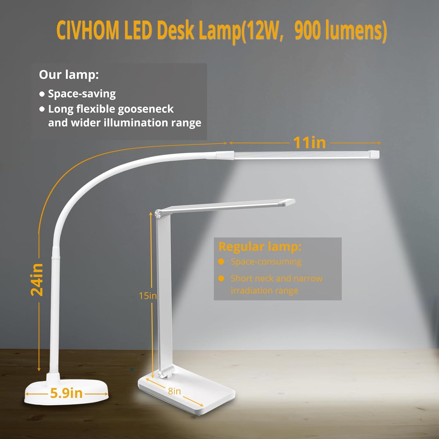 Eye-Caring LED Desk Lamp with  - Book Light Flexible avaliação e preço