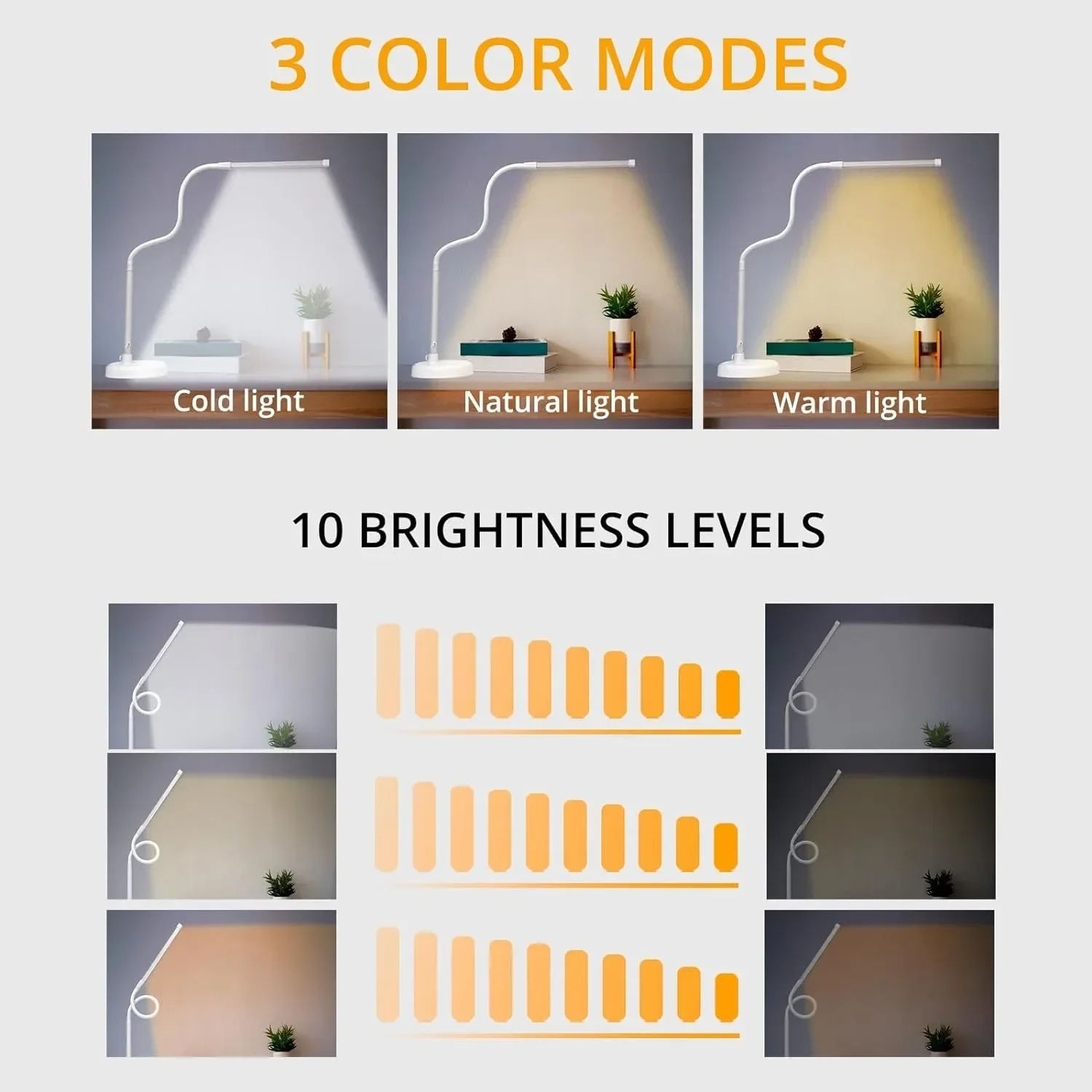 Eye-Caring LED Desk Lamp with  - Book Light Flexible avaliação e preço