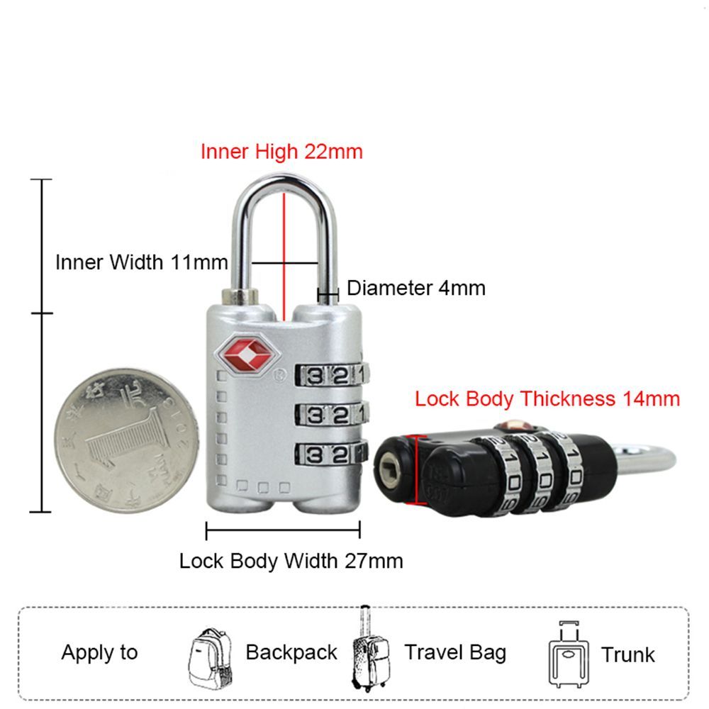 Waterproof Small Padlock Porta - Cable Lock Combination avaliação e preço
