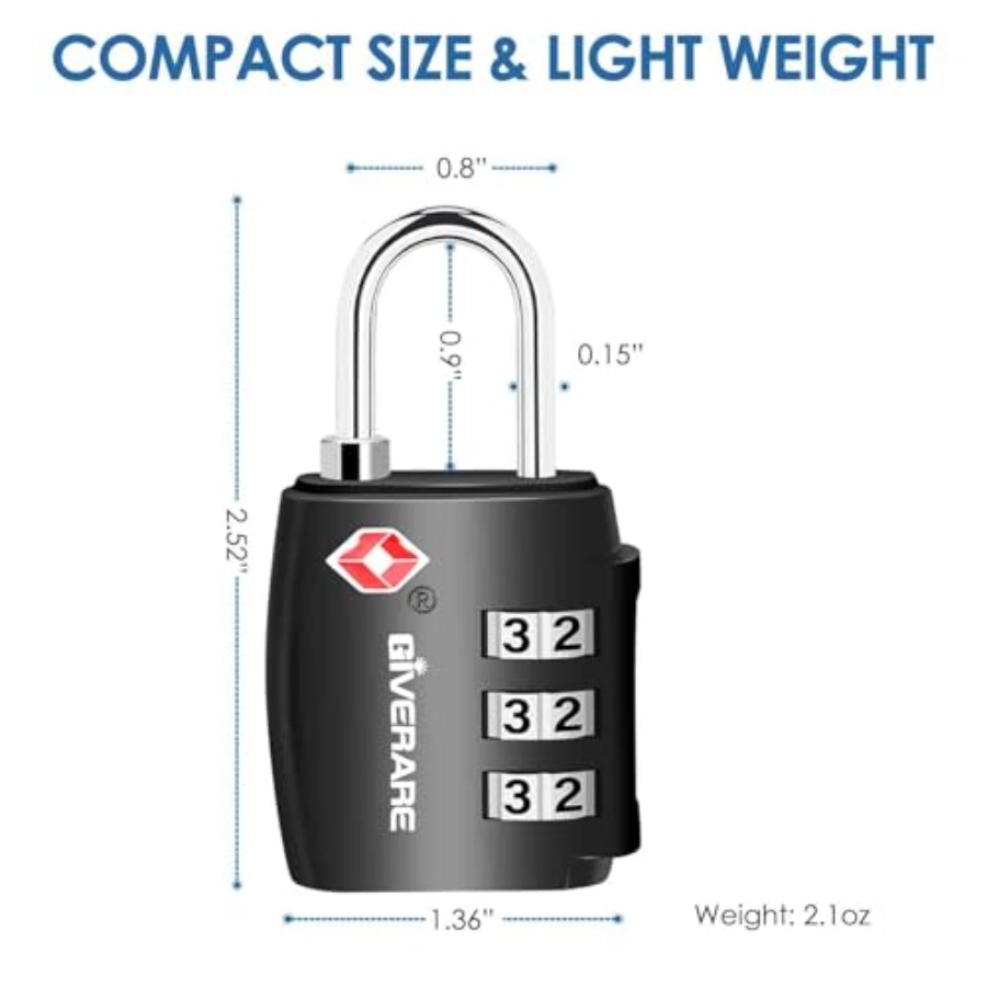 TSA Approved Travel Luggage Lo - Travel Lock Tsa Approved avaliação e preço