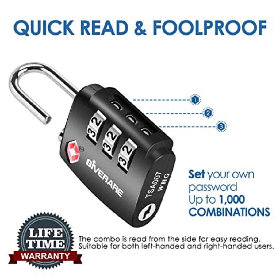 TSA Approved Travel Luggage Lo - Travel Lock Tsa Approved avaliação e preço