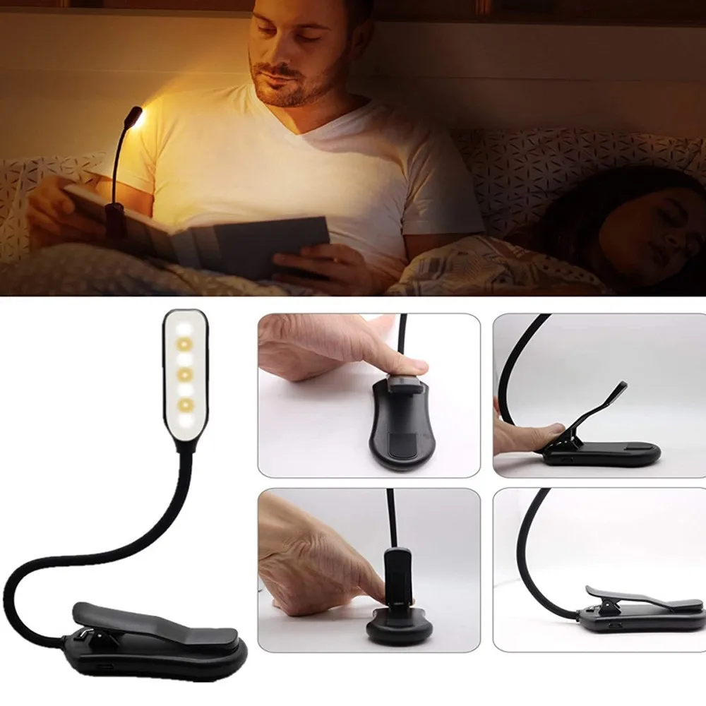 7 LED Book Light USB Rechargea - Book Light Flexible avaliação e preço