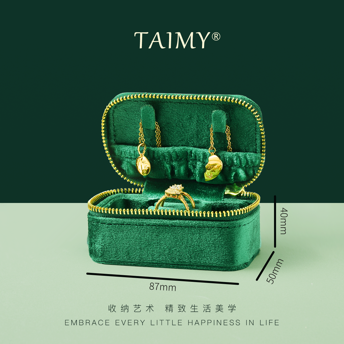 TAIMY Mini Velvet Jewelry Box  - Travel Jewellery & Accessories Organiser avaliação e preço