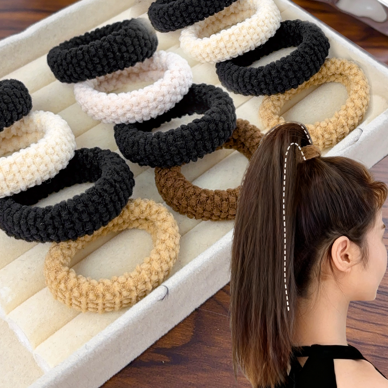 Seamless Hair Ties Thick Elast - Travel Accessories For Girls avaliação e preço