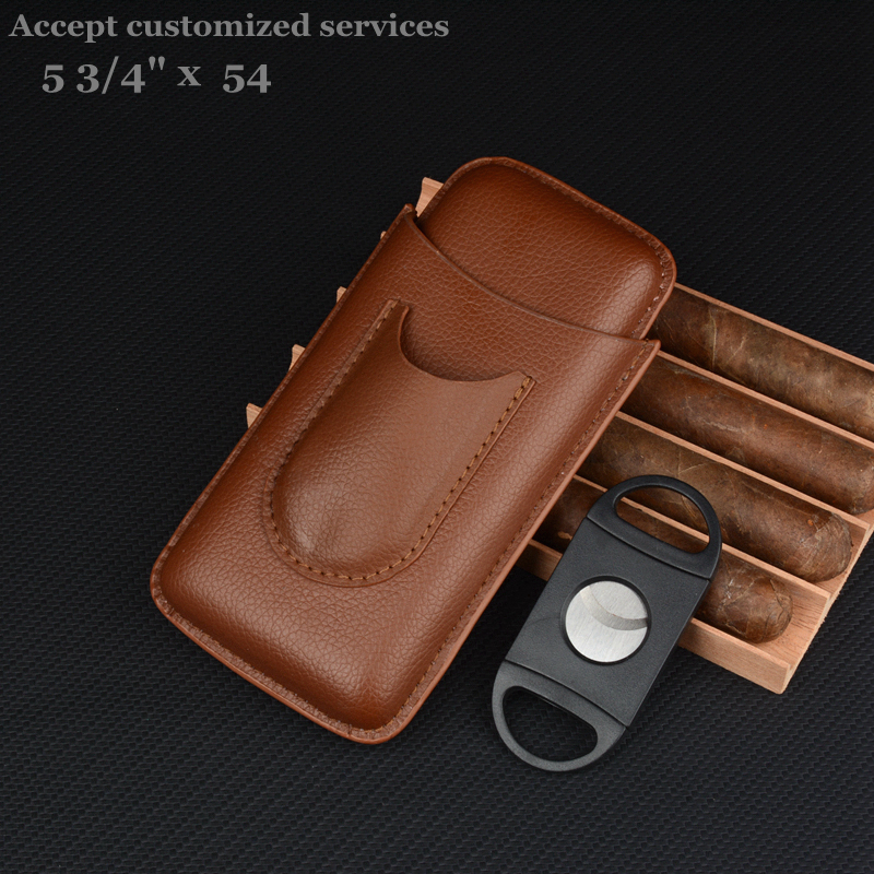 Leather Cigar Case Brown Cigar - Travel Accessories On Sale avaliação e preço