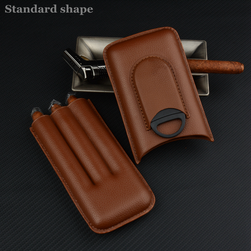 Leather Cigar Case Brown Cigar - Travel Accessories On Sale avaliação e preço