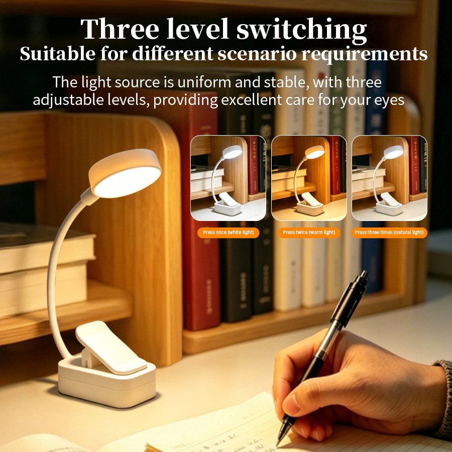LED Desk Lamp Rechargeable Cli - Book Light Flexible avaliação e preço