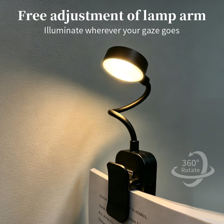 LED Desk Lamp Rechargeable Cli - Book Light Flexible avaliação e preço