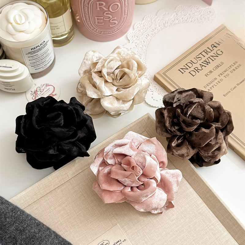 Ins Velvet Rose Hair Claw Clip - Travel Accessories For Girls avaliação e preço