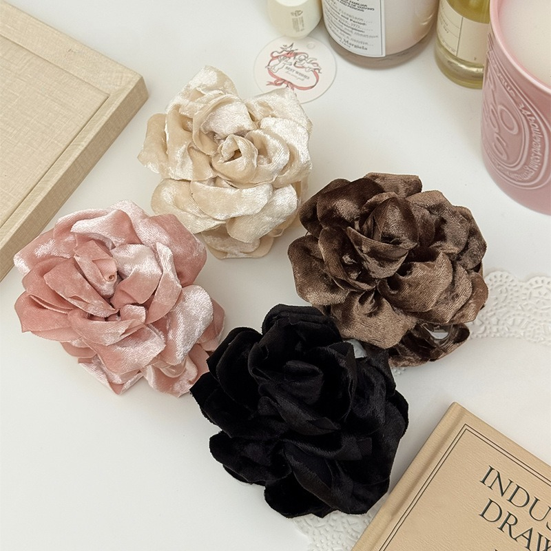 Ins Velvet Rose Hair Claw Clip - Travel Accessories For Girls avaliação e preço