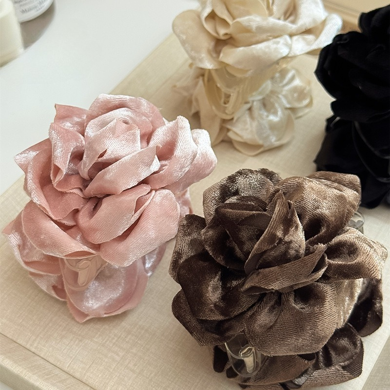 Ins Velvet Rose Hair Claw Clip - Travel Accessories For Girls avaliação e preço