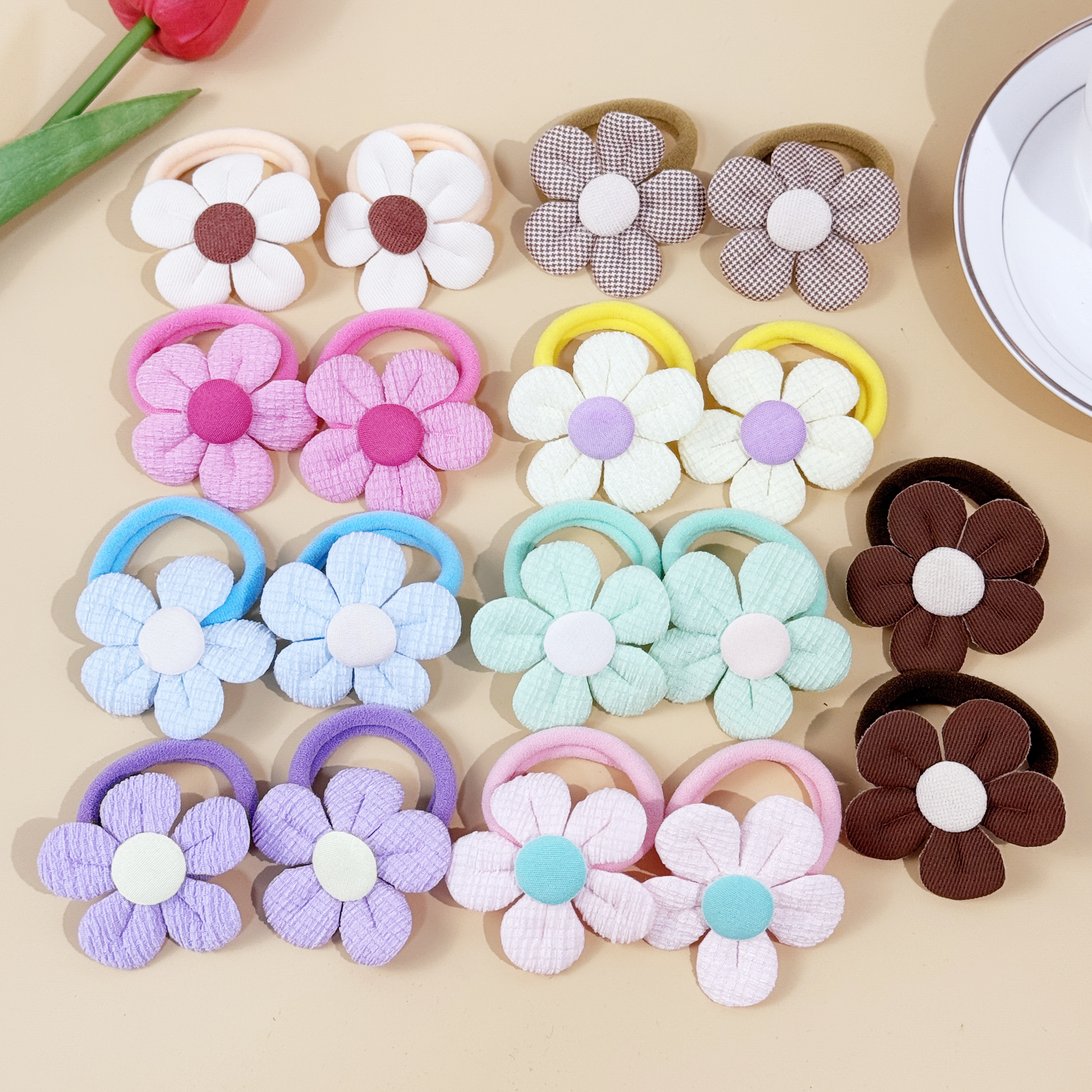 18pcs Sunflower Hair Ties Kids - Travel Accessories For Girls avaliação e preço