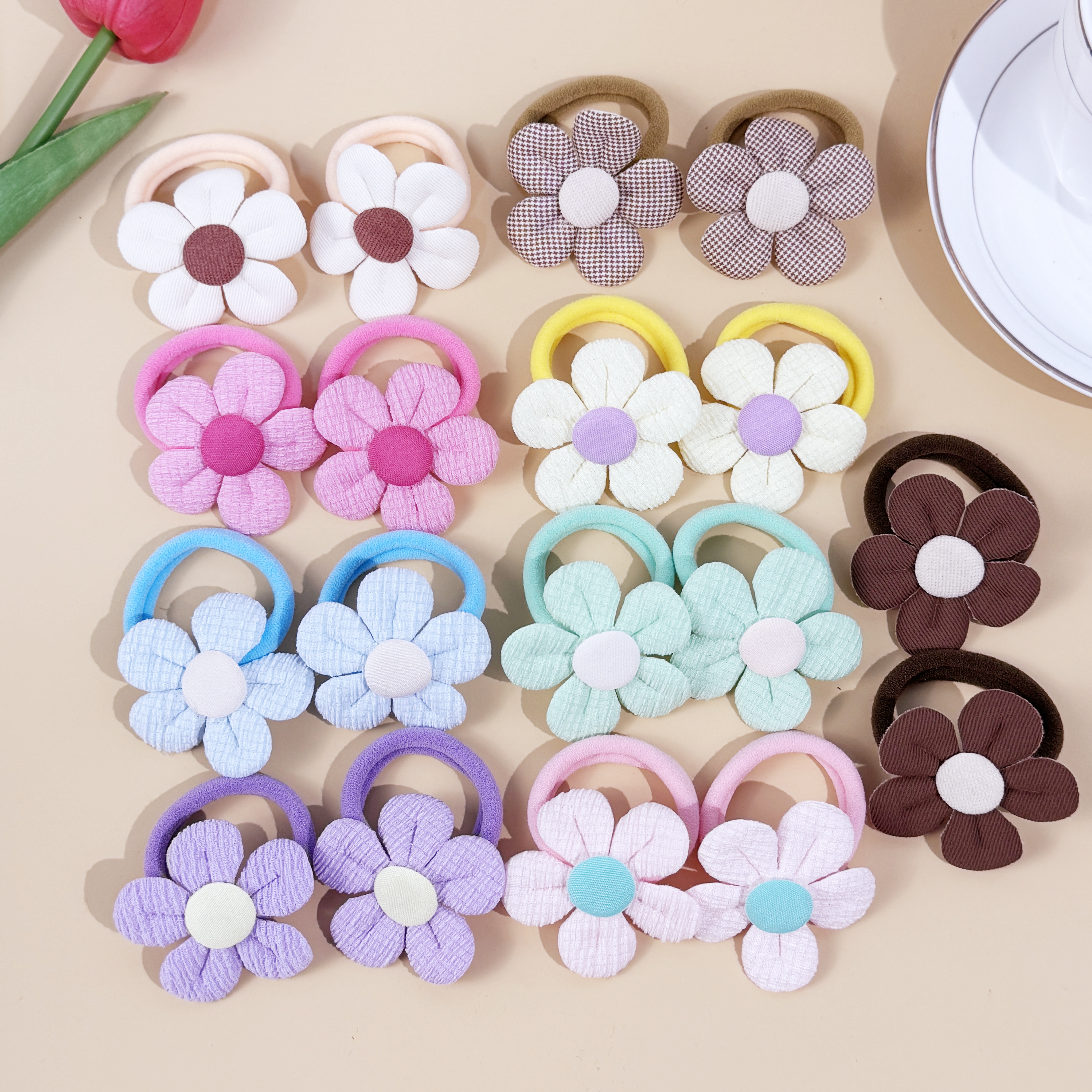 18pcs Sunflower Hair Ties Kids - Travel Accessories For Girls avaliação e preço