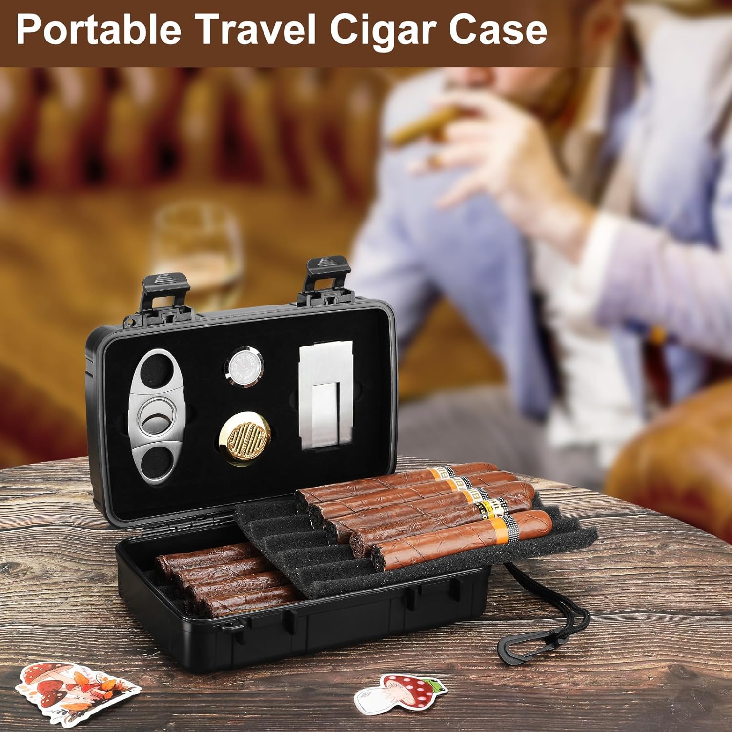 Portable Cigar Humidor Holds 1 - Travel Accessories Us avaliação e preço