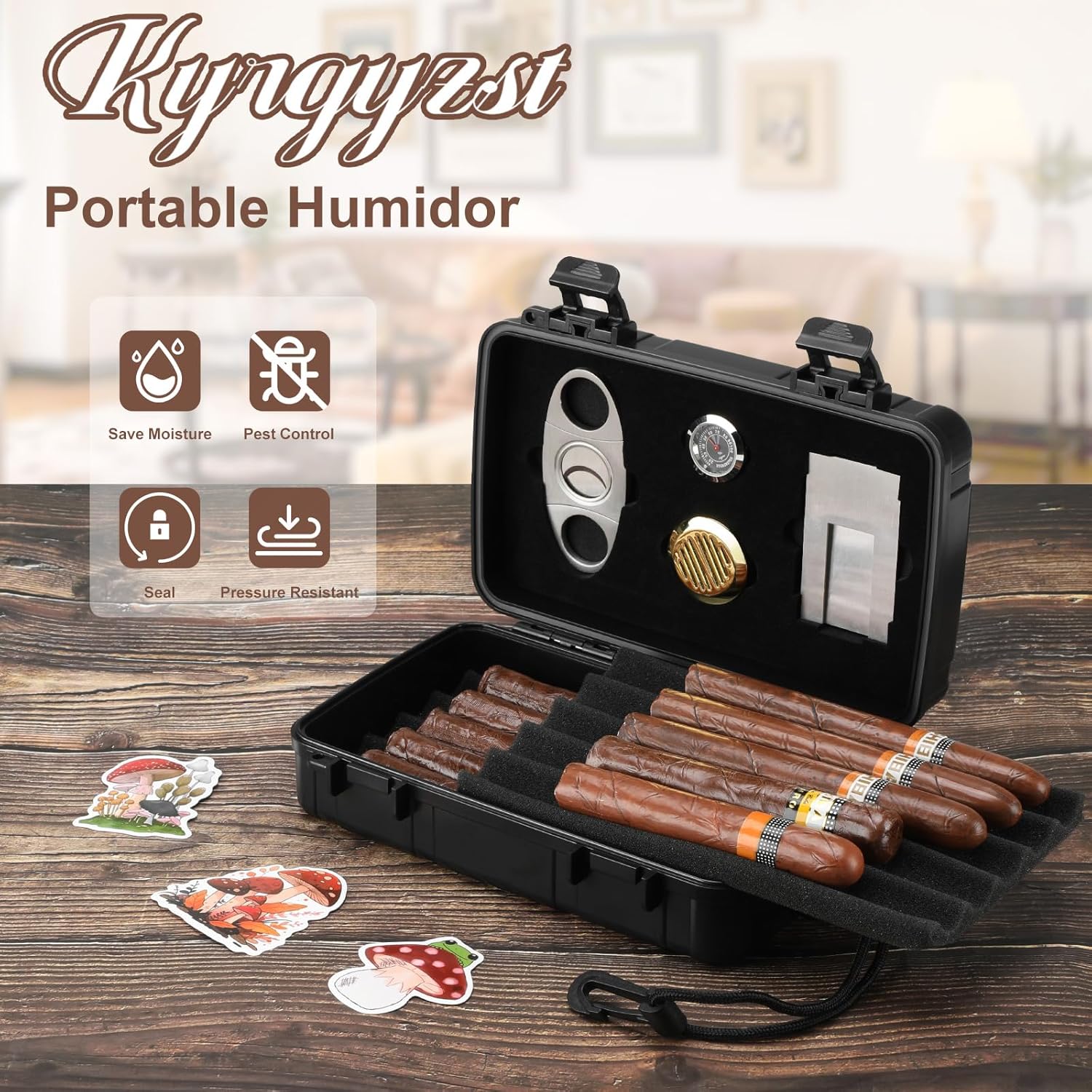 Portable Cigar Humidor Holds 1 - Travel Accessories Us avaliação e preço