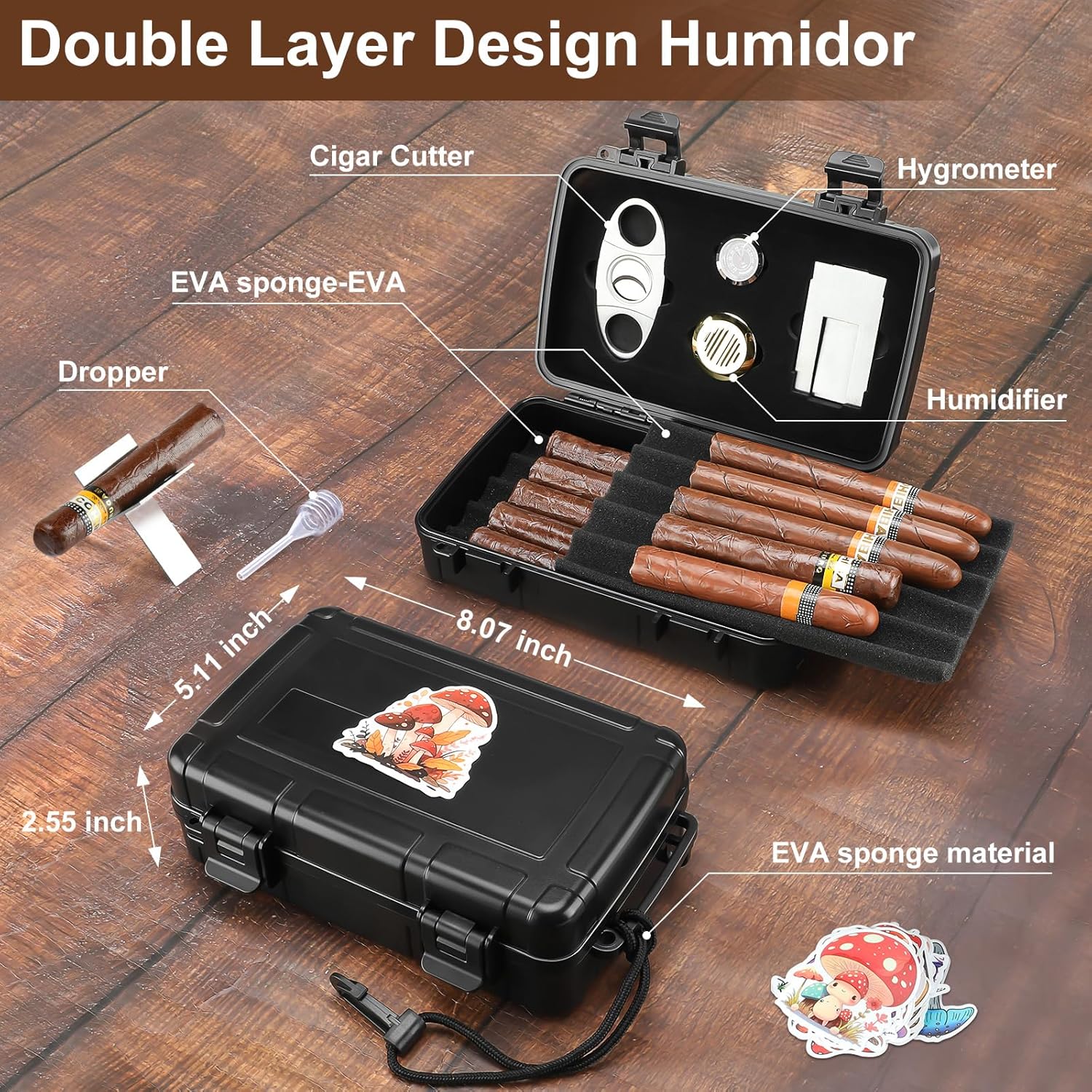 Portable Cigar Humidor Holds 1 - Travel Accessories Us avaliação e preço