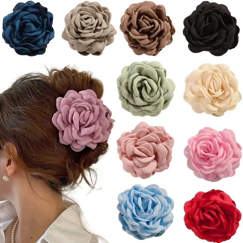 French Fabric Rose Flower Hair - Travel Accessories For Girls avaliação e preço