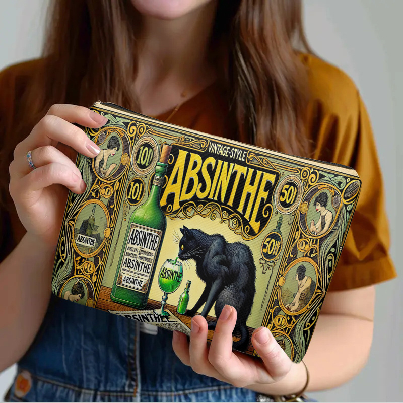 1 Piece, Black Cat and Absinth - Travel Accessories Pouch avaliação e preço