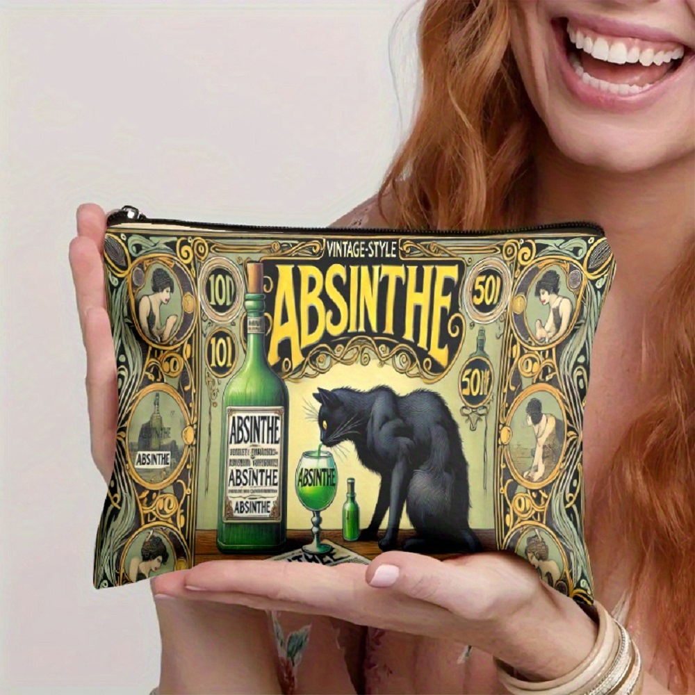 1 Piece, Black Cat and Absinth - Travel Accessories Pouch avaliação e preço
