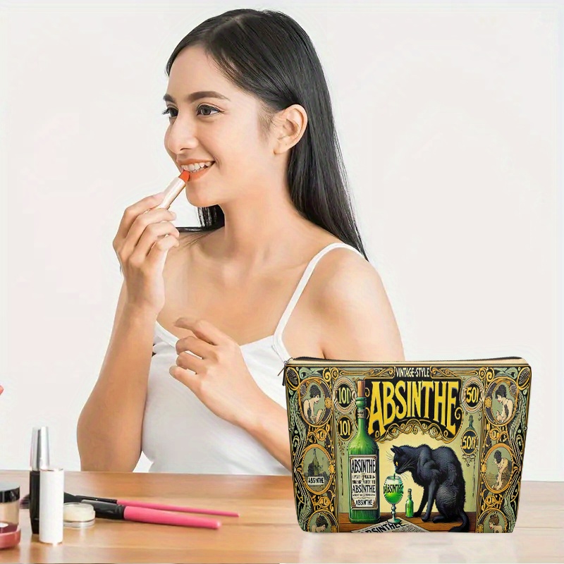 1 Piece, Black Cat and Absinth - Travel Accessories Pouch avaliação e preço