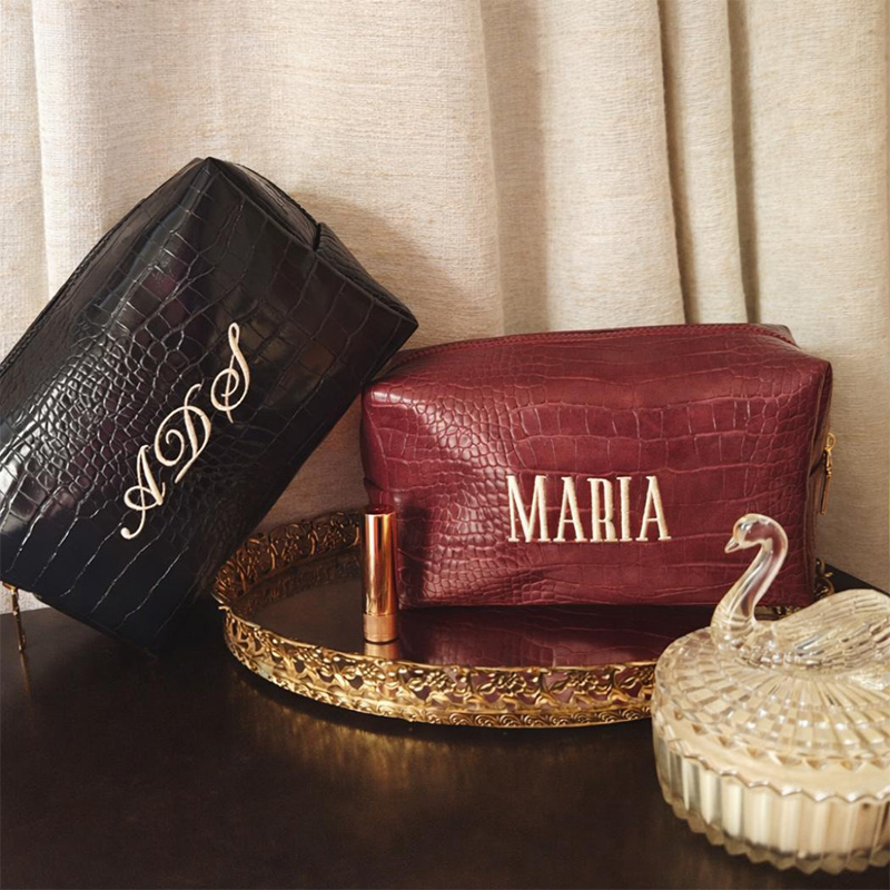 Embroidered Croc Makeup Bag Pe - Travel Accessories Present avaliação e preço