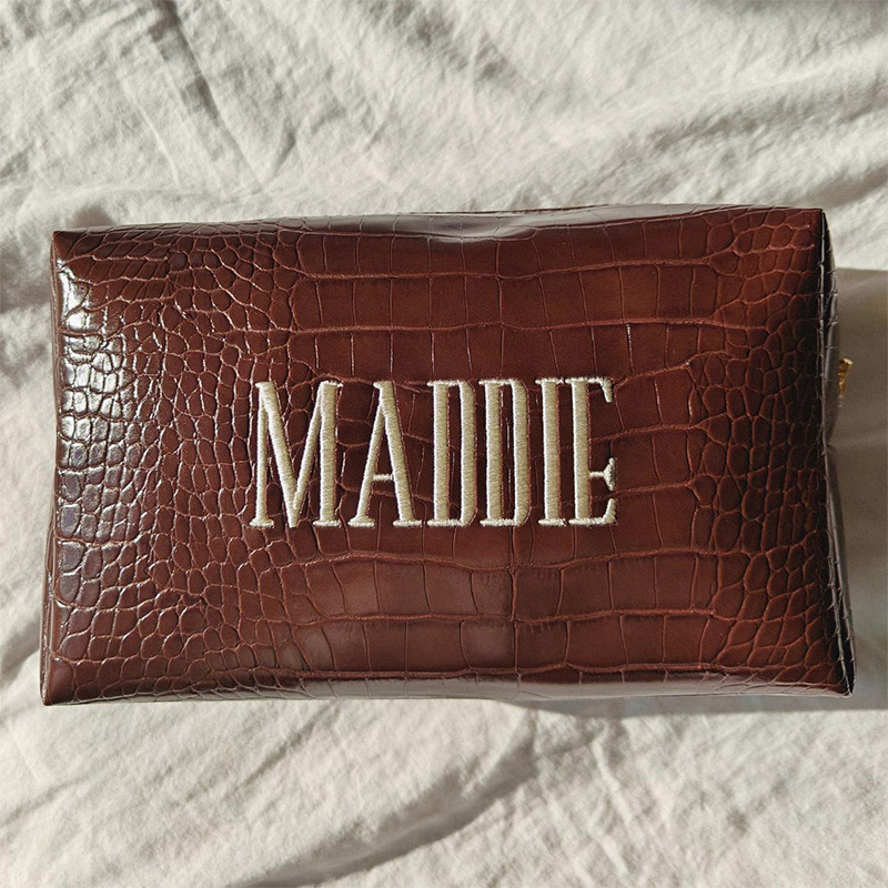 Embroidered Croc Makeup Bag Pe - Travel Accessories Present avaliação e preço