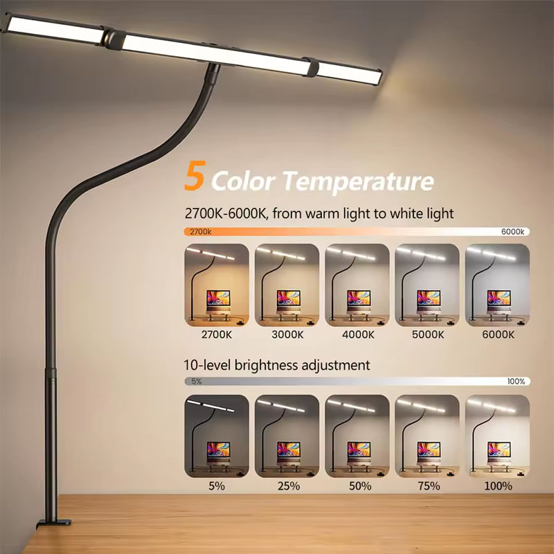 LED Desk Lamp Eye-Caring Desk  - Book Light Flexible avaliação e preço