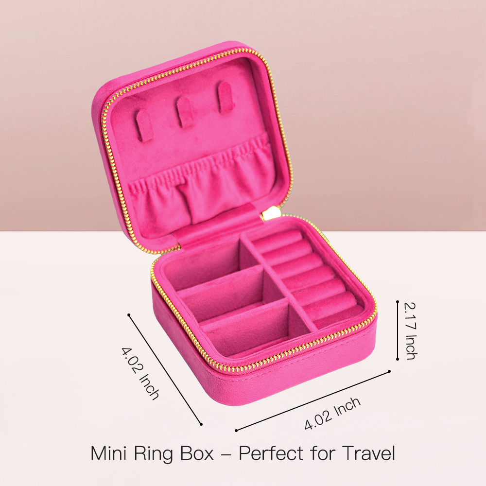 TAIMY Rose Pink Velvet Jewelry - Travel Jewellery & Accessories Organiser avaliação e preço