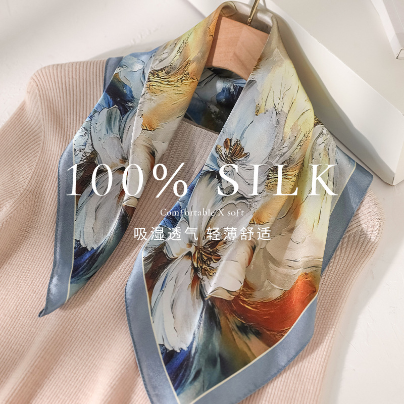 100% Real Silk Scarf Gorgeous  - Travel Accessories Present avaliação e preço